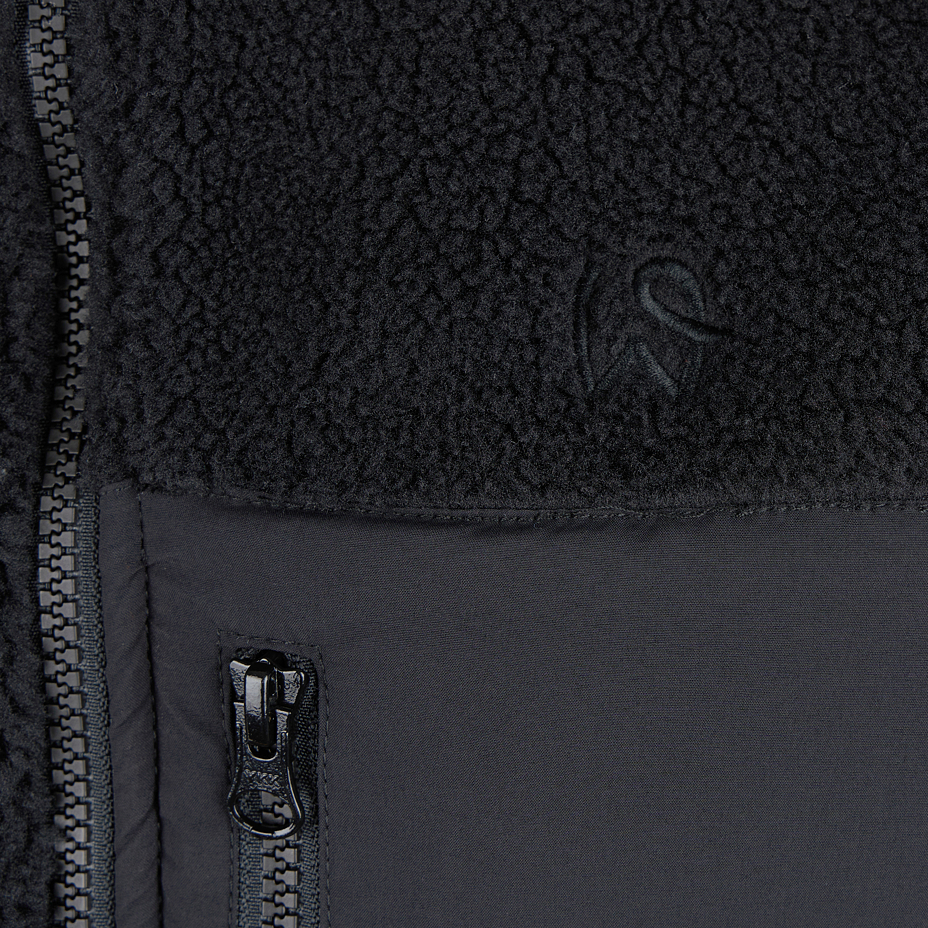 Men's fleece sweatshirt with two-way zipper black