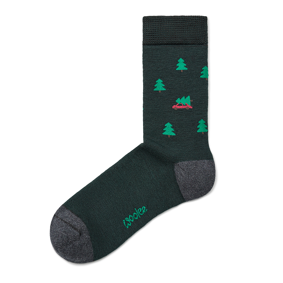 Christmas socks with Merino sheep wool trees