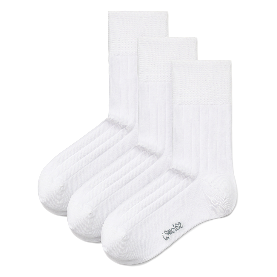 3 pairs of cotton socks with orthopedic hem white