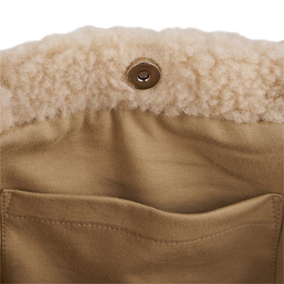 Merino wool shoulder bag beige