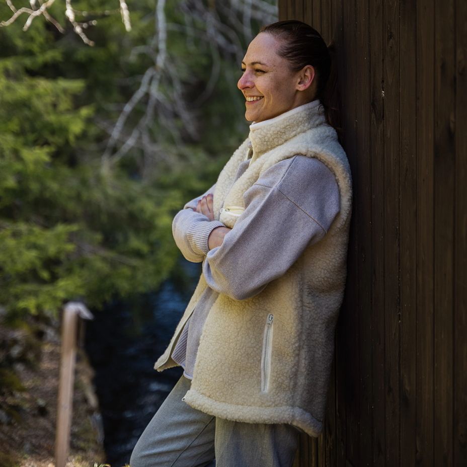 Sport Style Wool Vest Natural