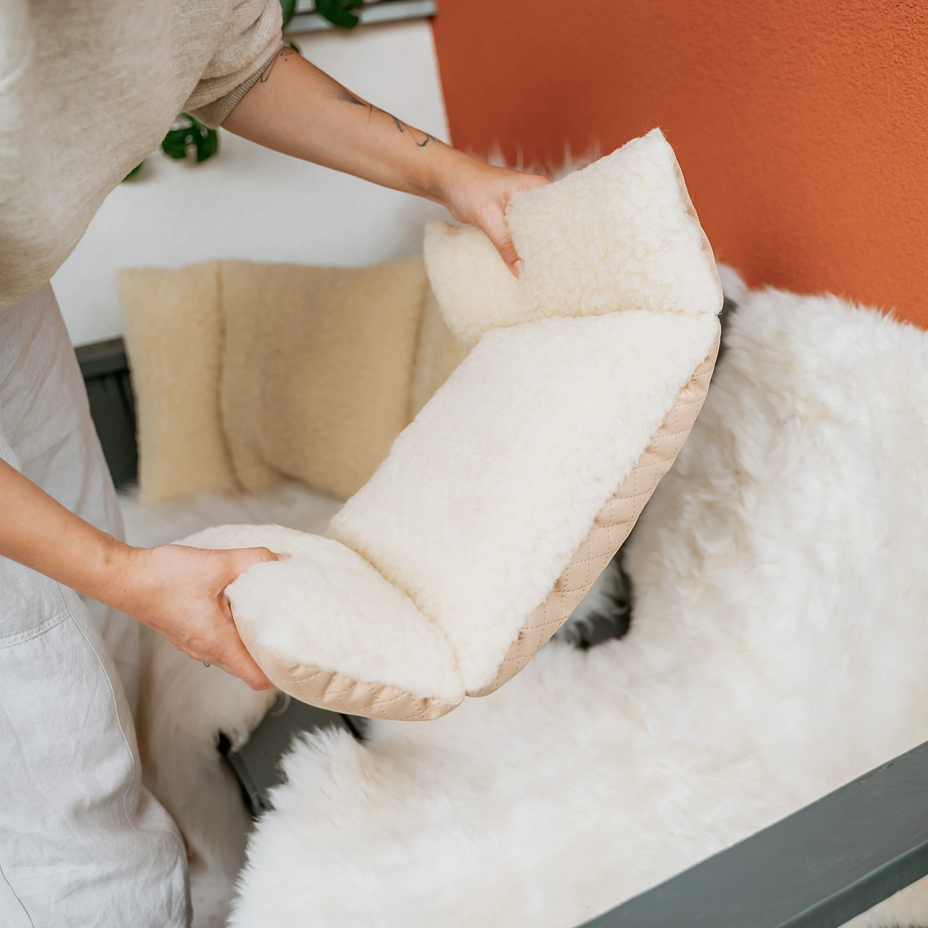 Wool Back Support Cushion Natural