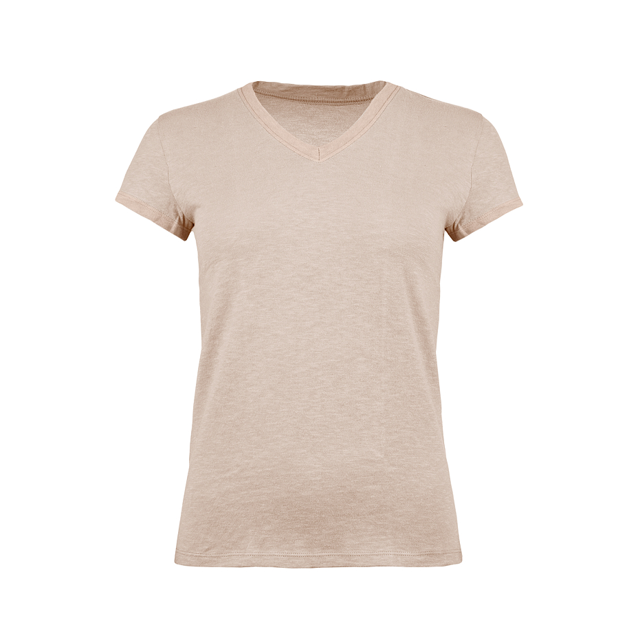 Women's cotton T-shirt with linen white