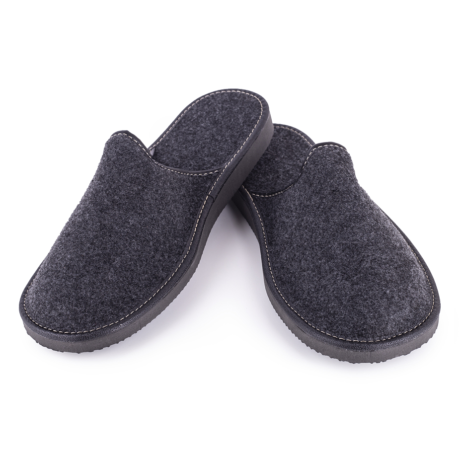 Men's Felt Slippers Black