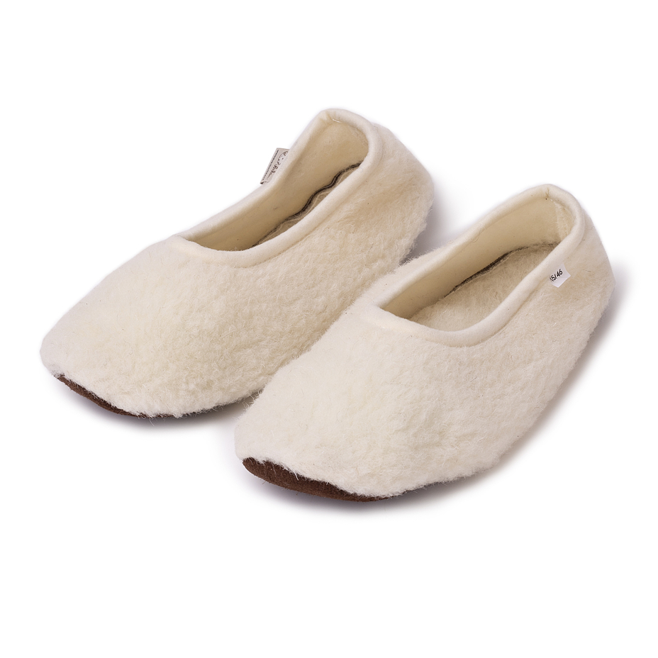 Kids’ Wool Ballerina Pumps Natural