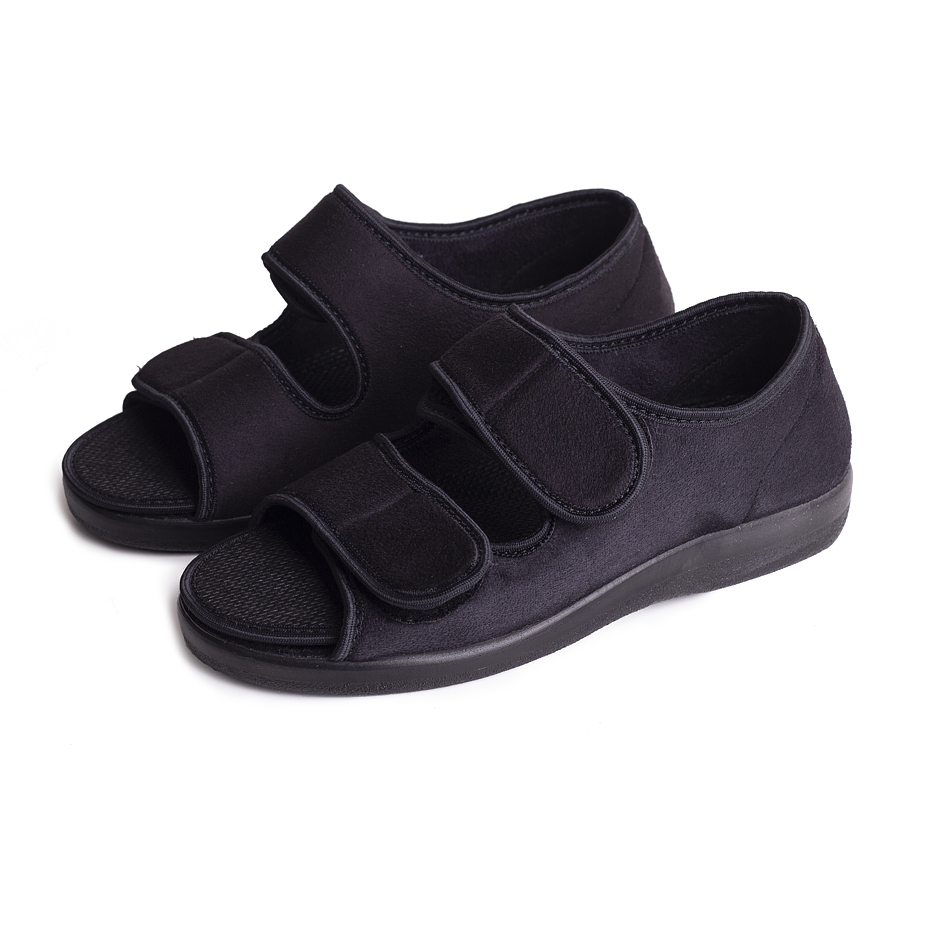 Open-Toe Bandage Shoes Black