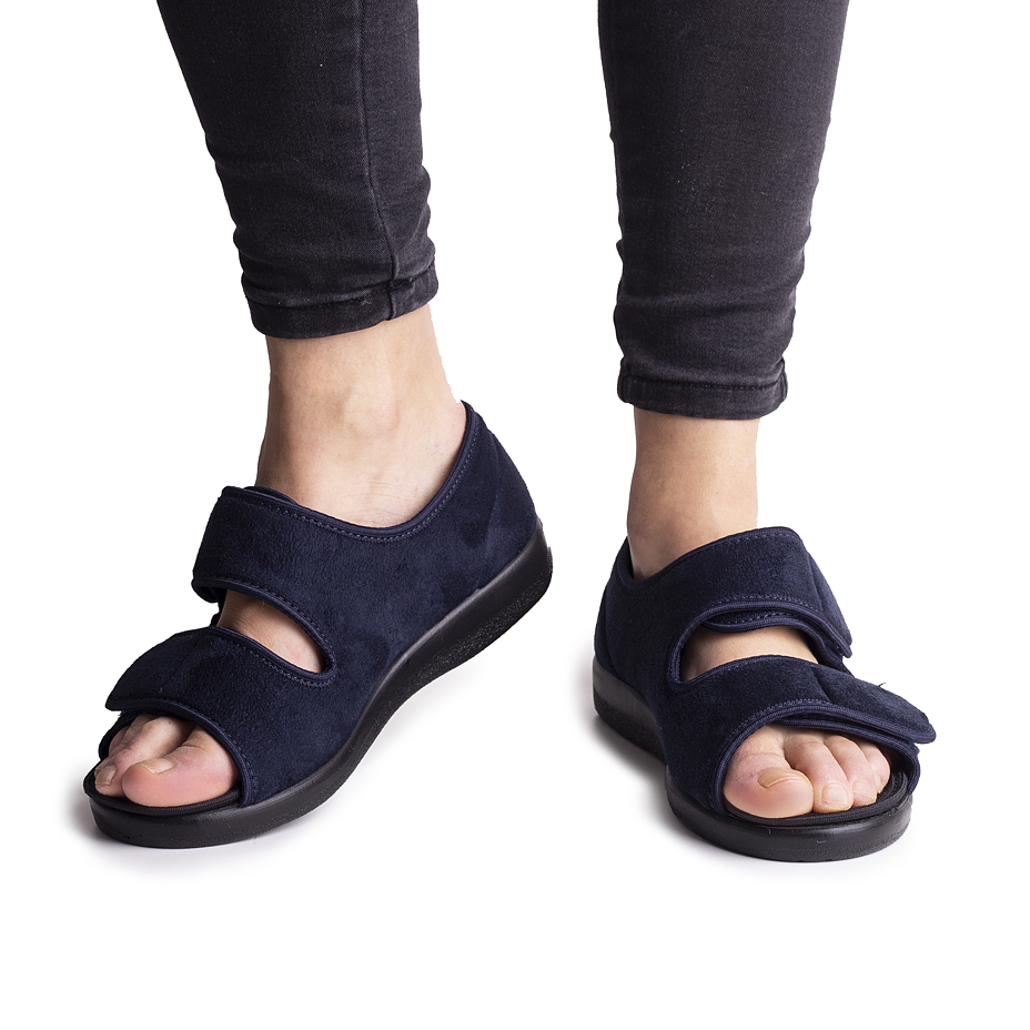 Open-Toe Bandage Shoes Blue