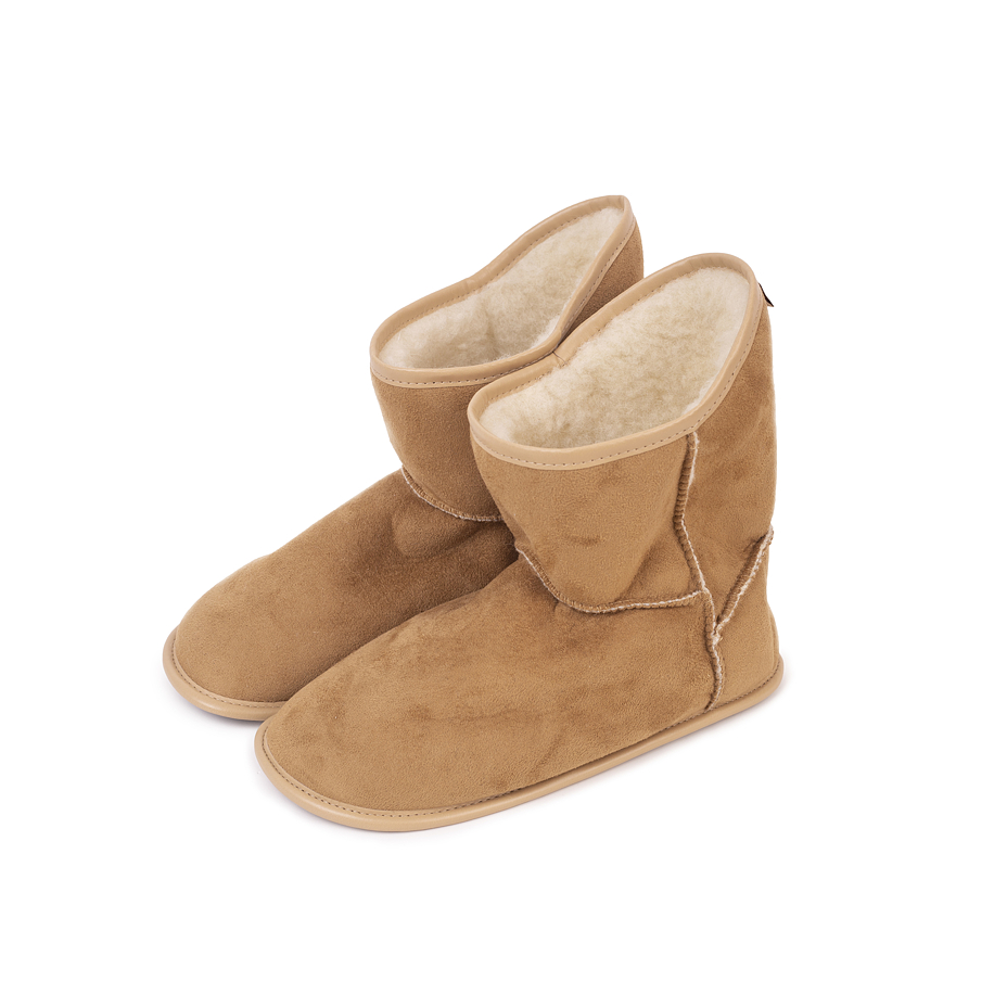 Slipper Boots with Wool Lining Brown