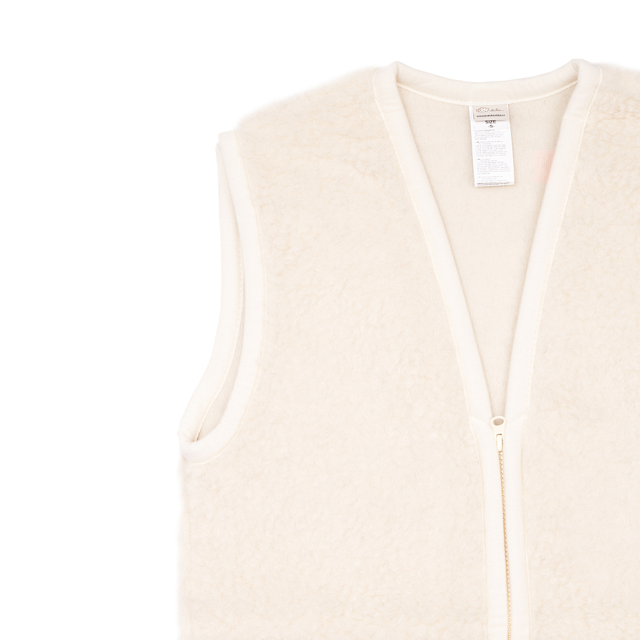 Extra Long Wool Vest Natural