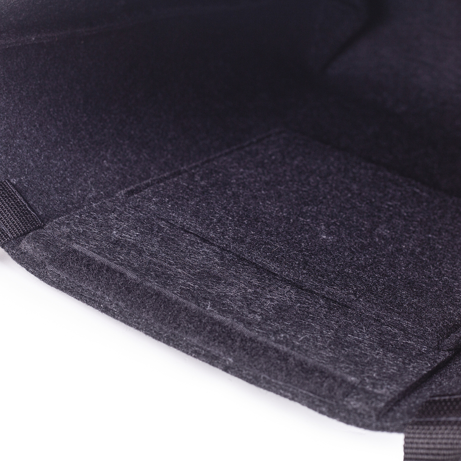 Felt Tote Bag with Long Straps Black