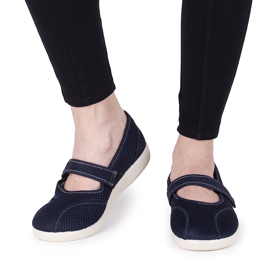 Women's Ballerina Velcro Comfort Pumps Blue