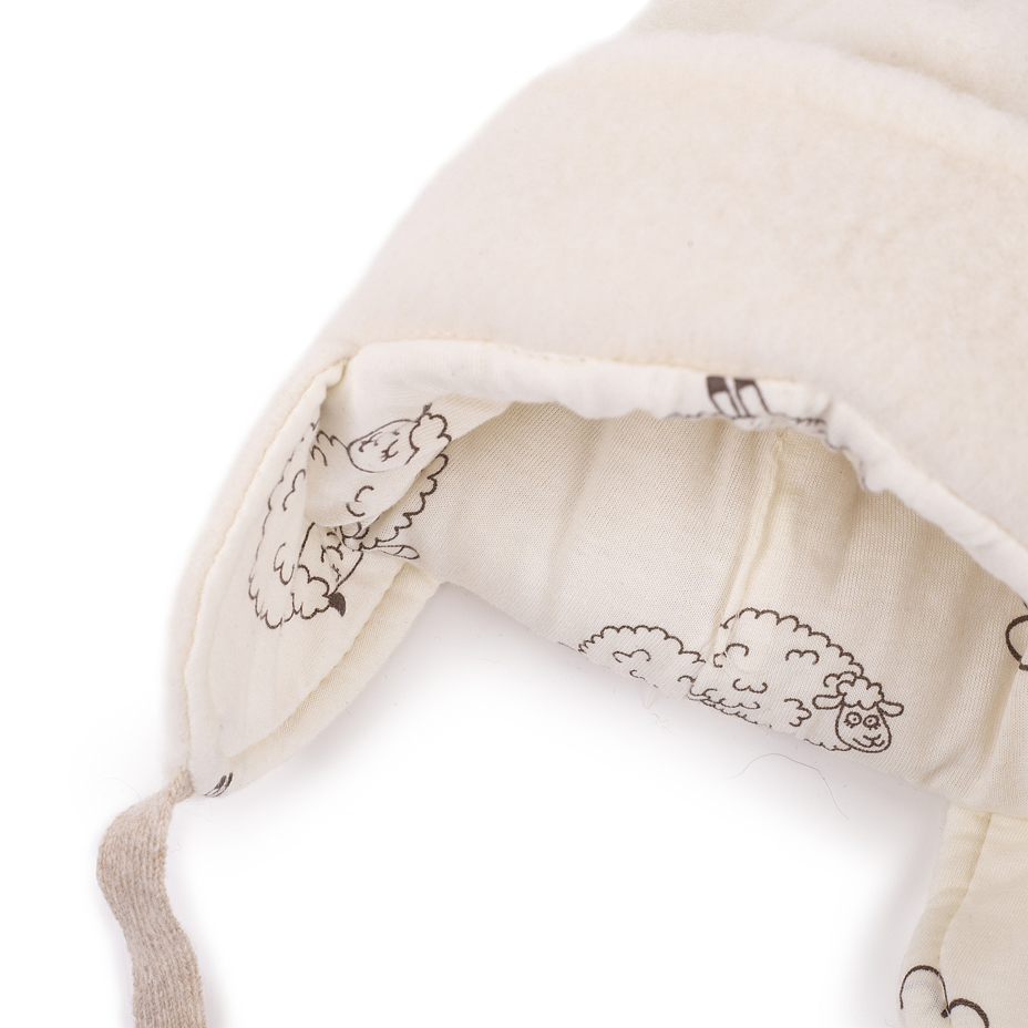 Kids’ Woolly Hat with Bobble White