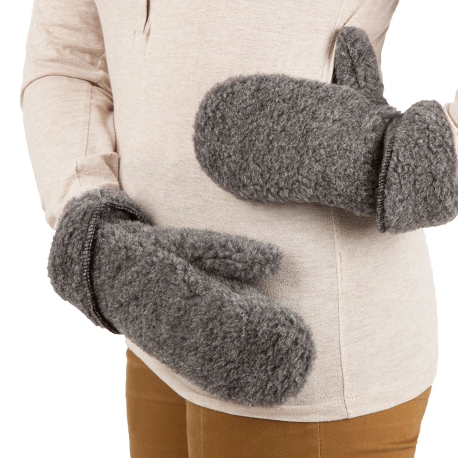 Wool Mittens Dark Grey