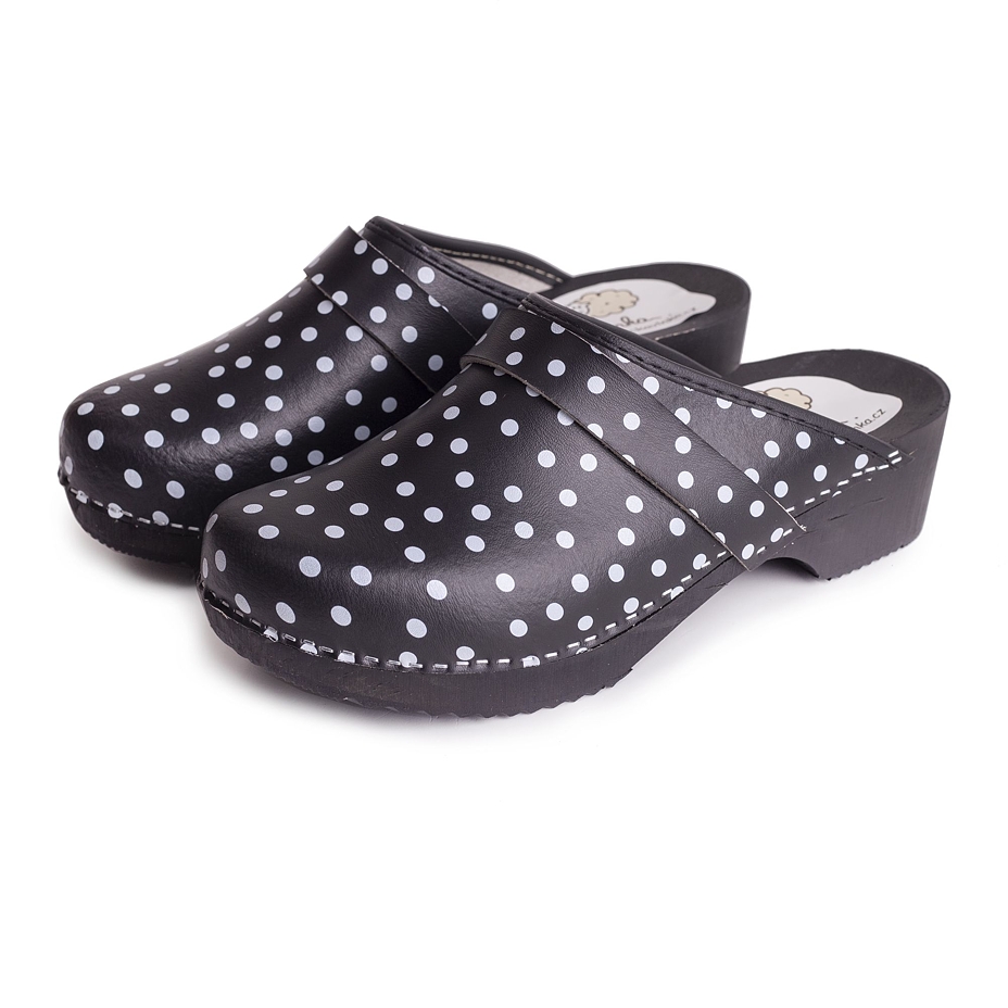 Women's Anatomic Clogs Black Polka Dot
