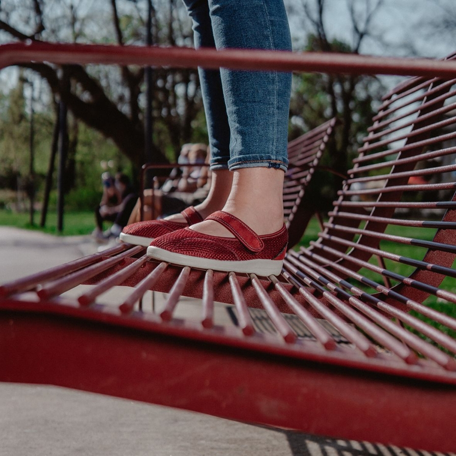Women's Ballerina Velcro Comfort Pumps Red