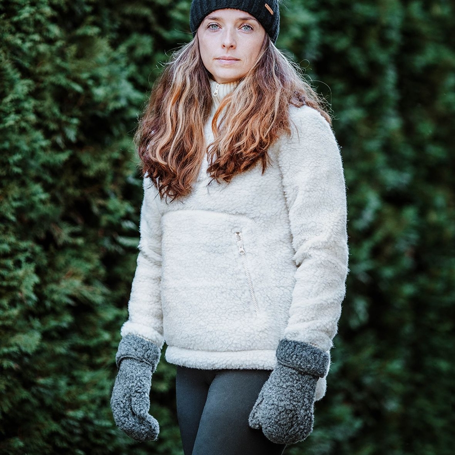 Wool Mittens Dark Grey