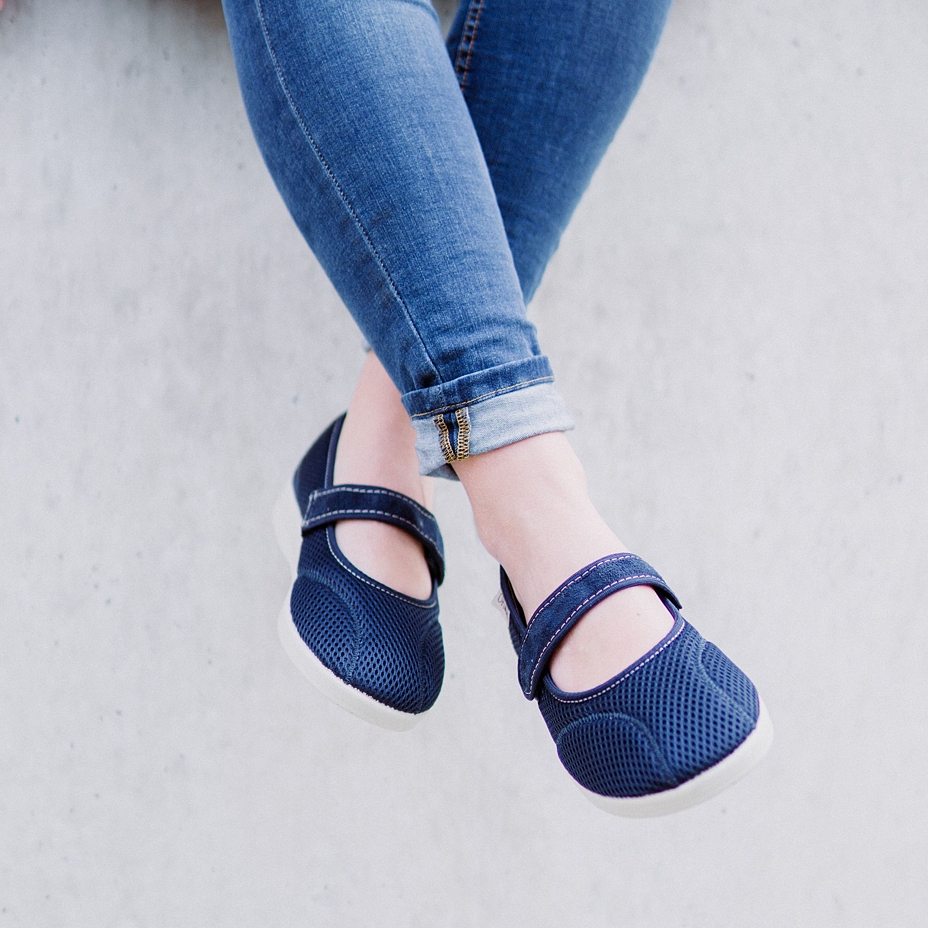 Women's Ballerina Velcro Comfort Pumps Blue