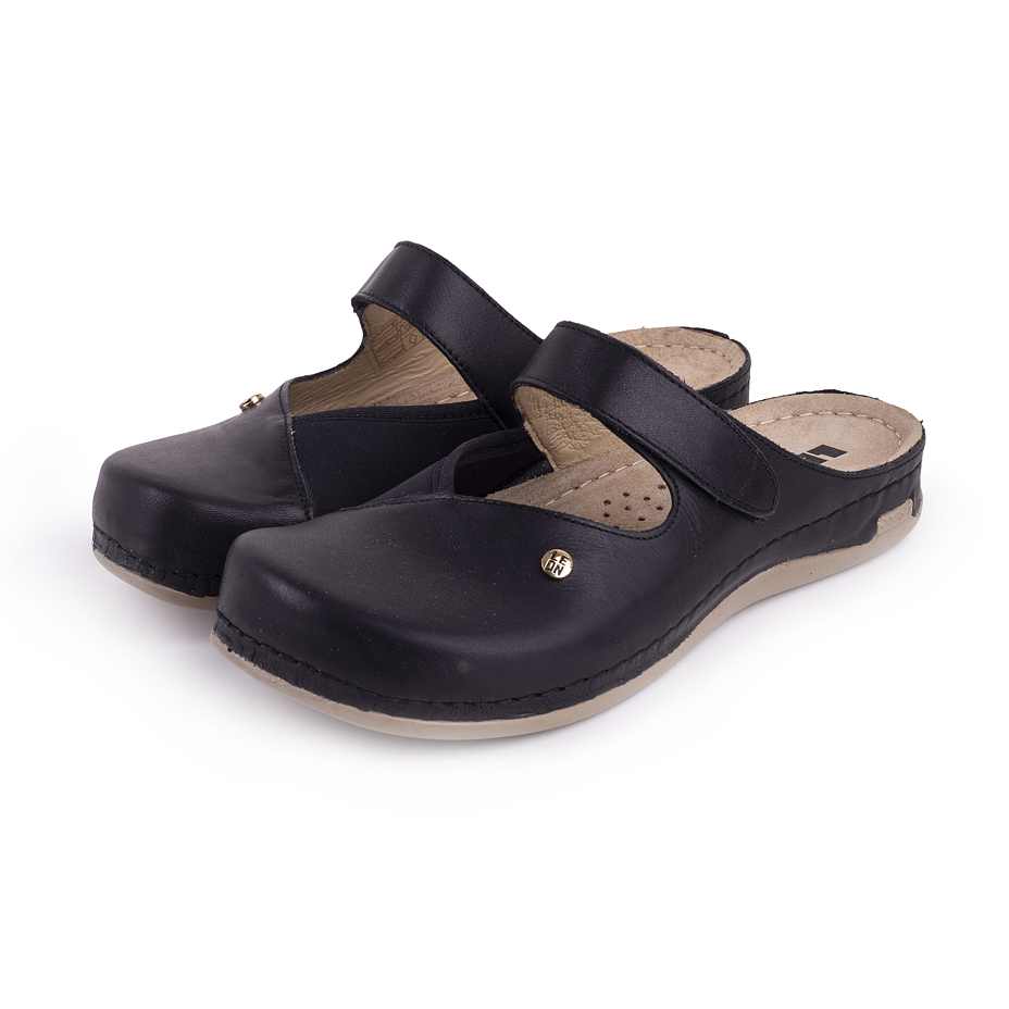 Women's leather slip-ons for bunions Leontyna Black