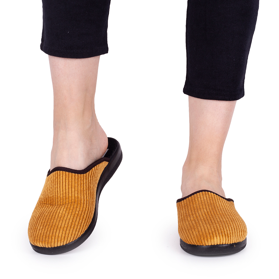 Women's Corduroy Slippers Yellow