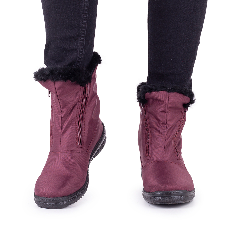 Women's Zippered Snow Boots Red