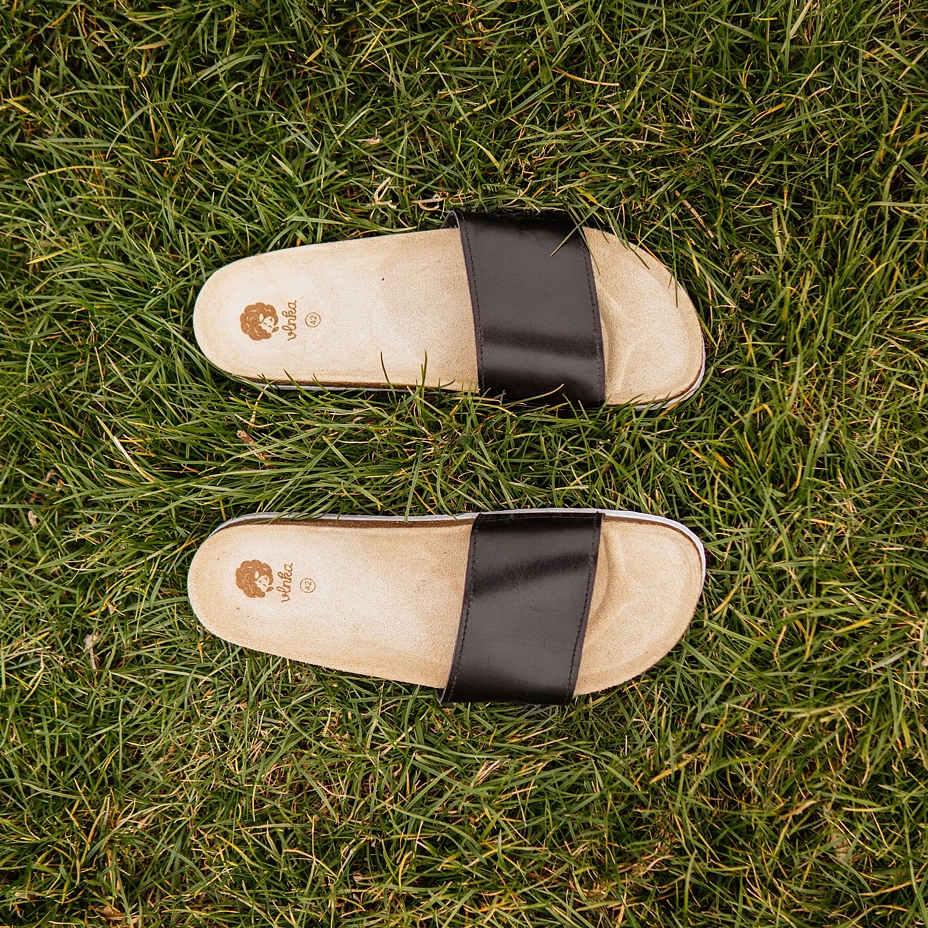 Men's Trepky Orthopaedic Cork Sliders Black