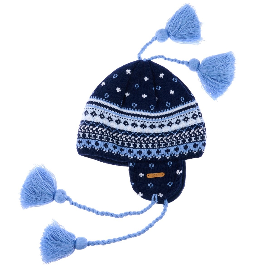 Vlnka Kids’ Wool Hat with Earflaps V20 Blue