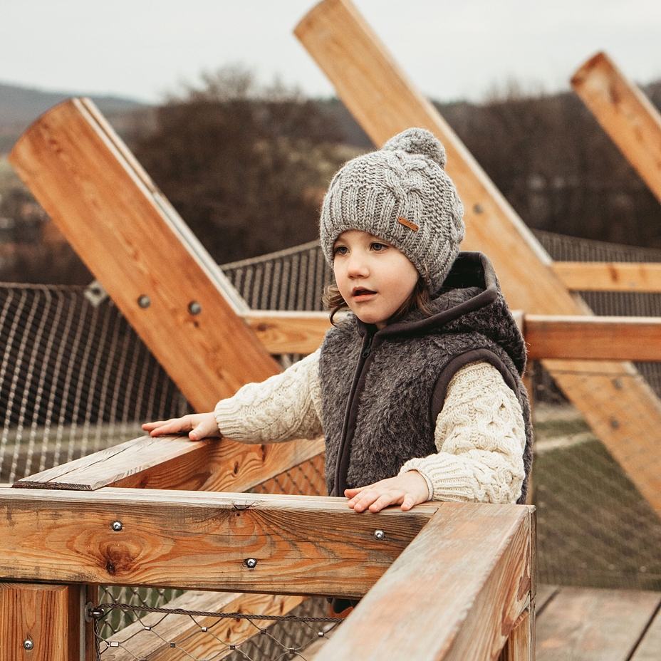 Vlnka Kids’ Wool Beanie V15 Grey