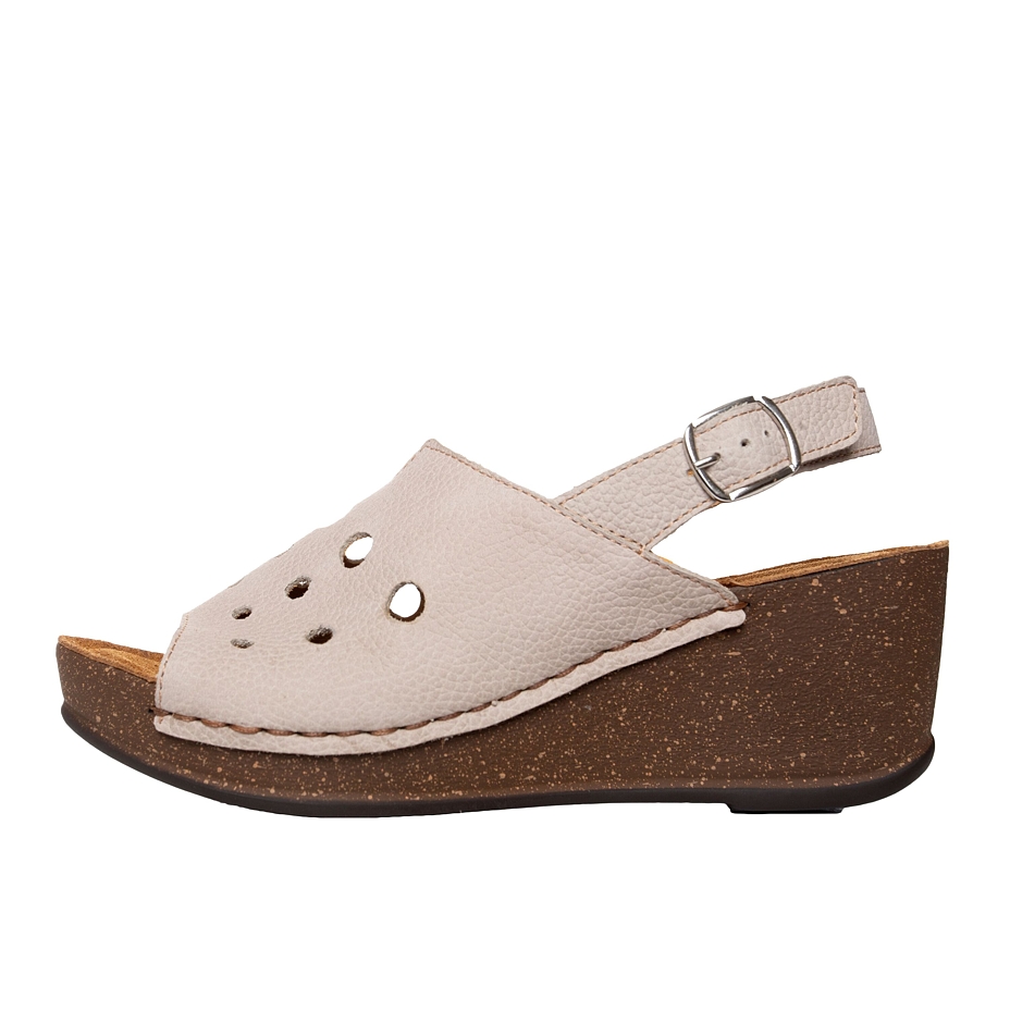Women’s Valerie Leather Wedge Sandals Beige
