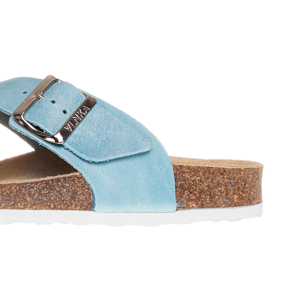 Women's anatomical cork slip-ons Martina Blue