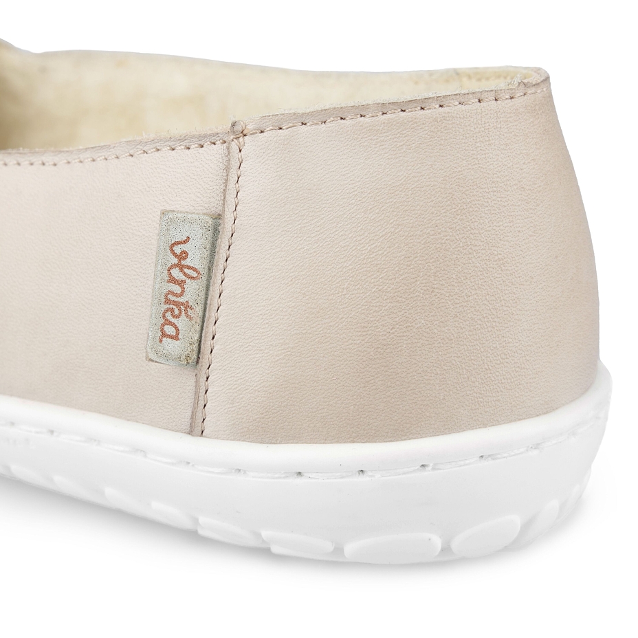 Women’s Odeta Barefoot Leather Ballerina Pumps with Sheep's Wool Beige