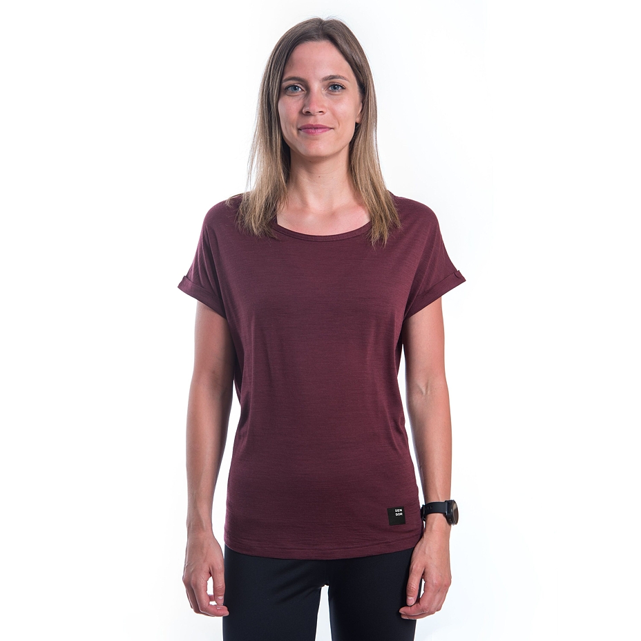 Women’s Sensor Merino Air Traveller T-shirt Port Red