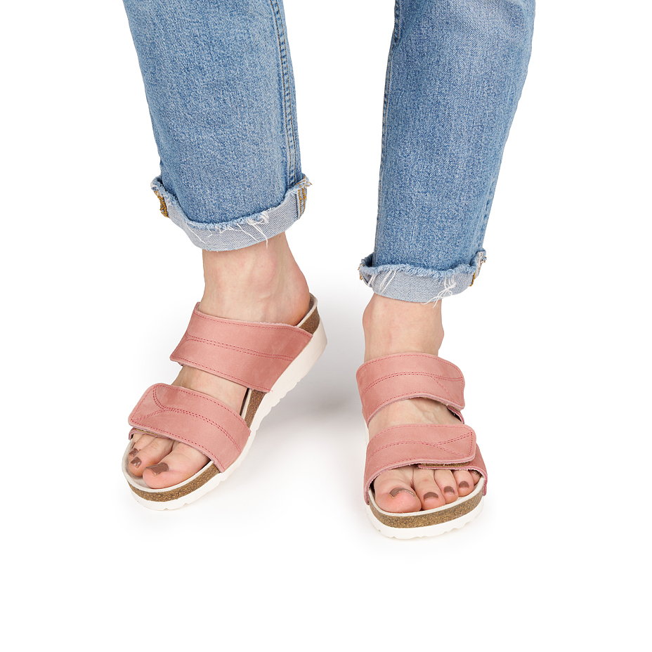 Women’s Saskie Orthopaedic Cork Wedge Sliders Pink