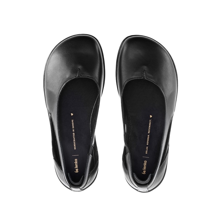 Bellissima Leather Barefoot Ballerina Pumps Black