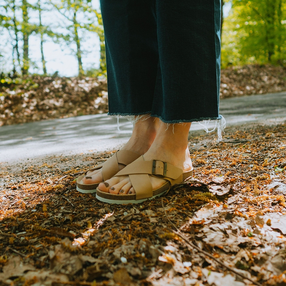 Women's anatomical cork slip-ons Martina Cream