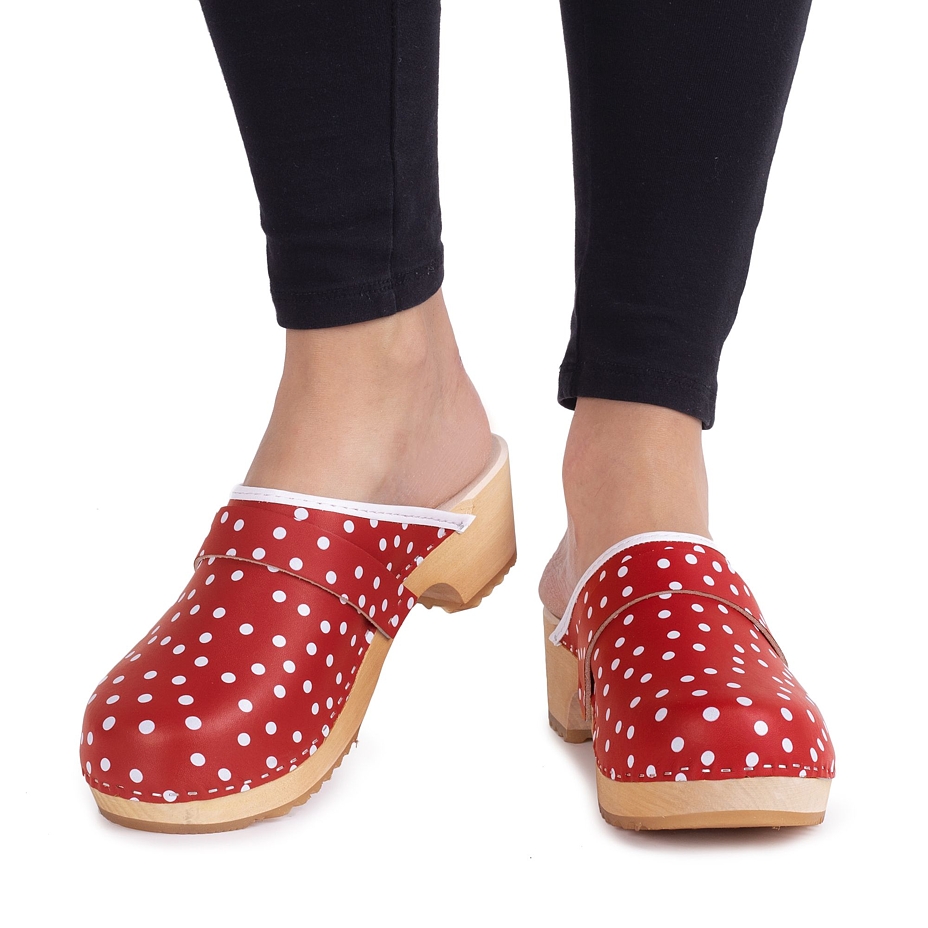 Women's Anatomic Clogs Red Polka Dot