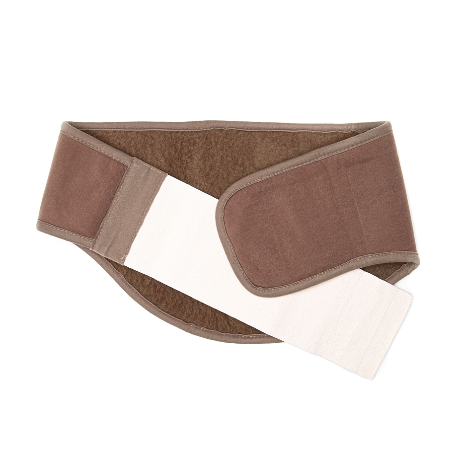 Kidney belt with elastic band, Merino and camel wool, brown