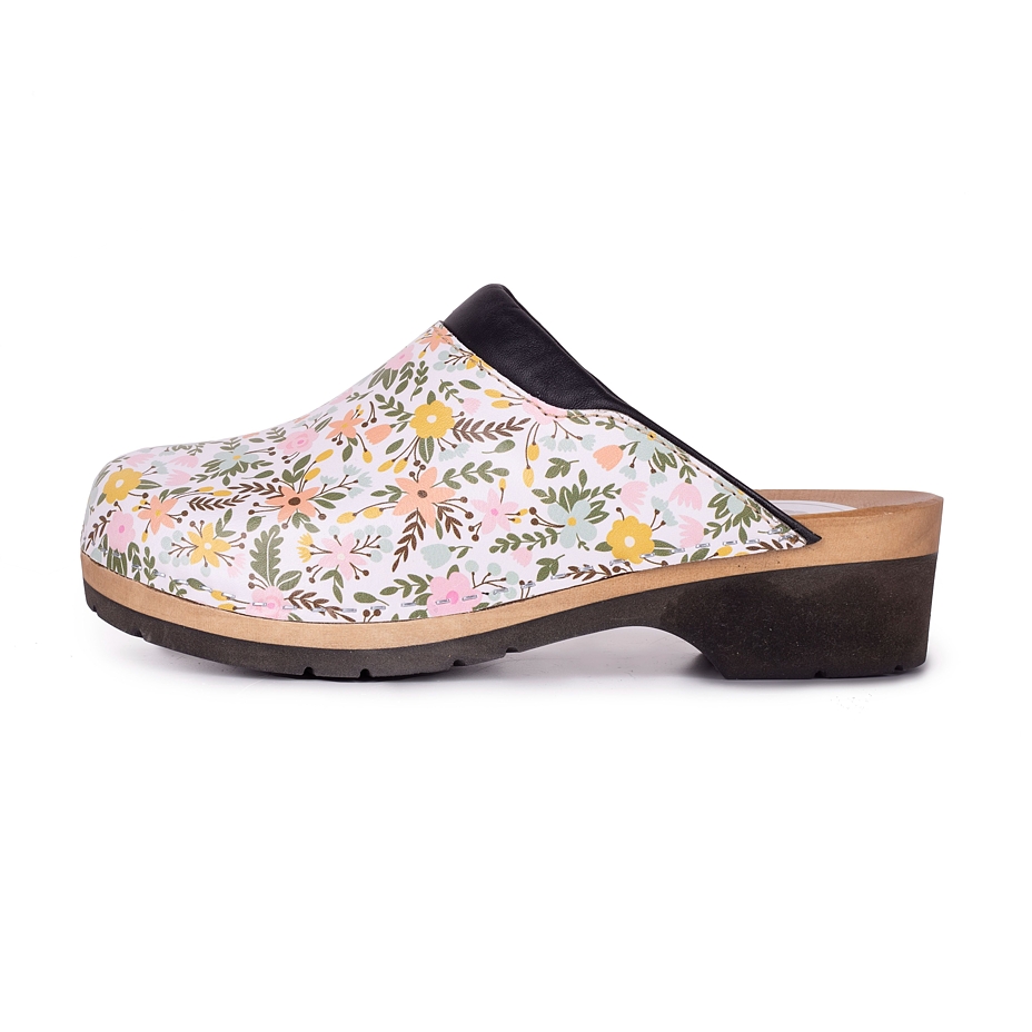 Women's orthopedic clogs with rubber sole Flowers