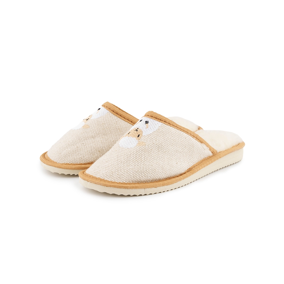 Kids’ Linen Slippers with Sheep’s Wool Sheep