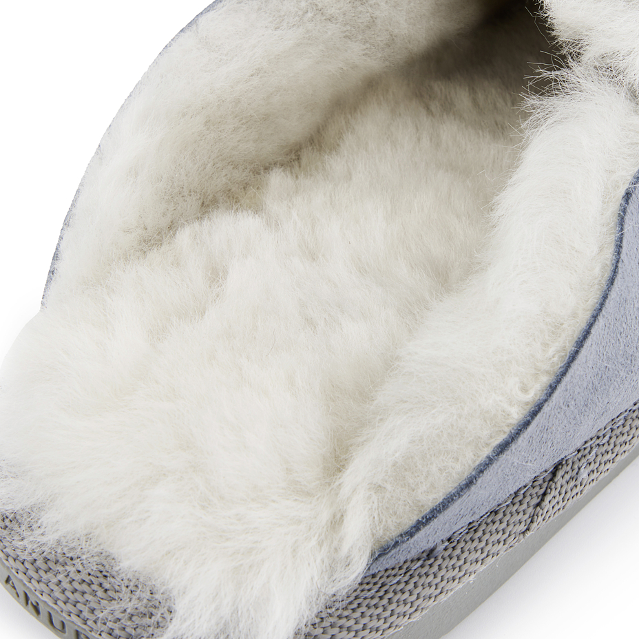  Women’s Erika Leather Slippers with Wool Lining Blue