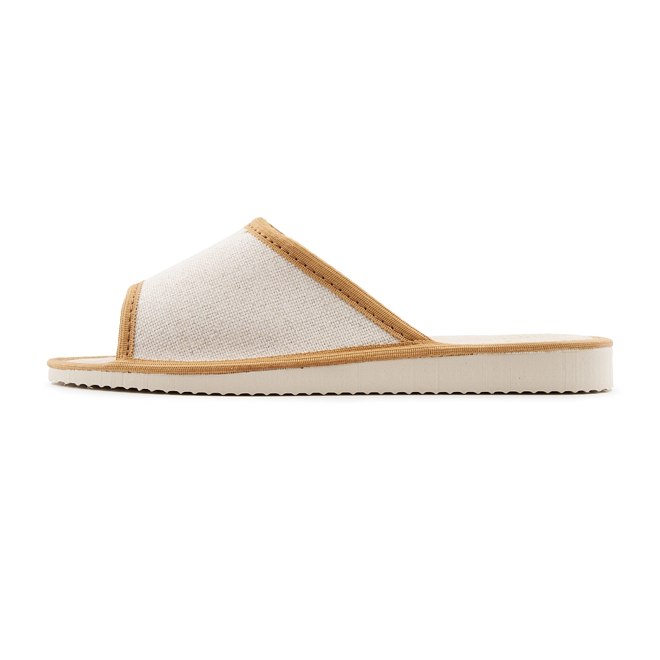 Women’s Summer Linen Open-Toe Slippers Natural
