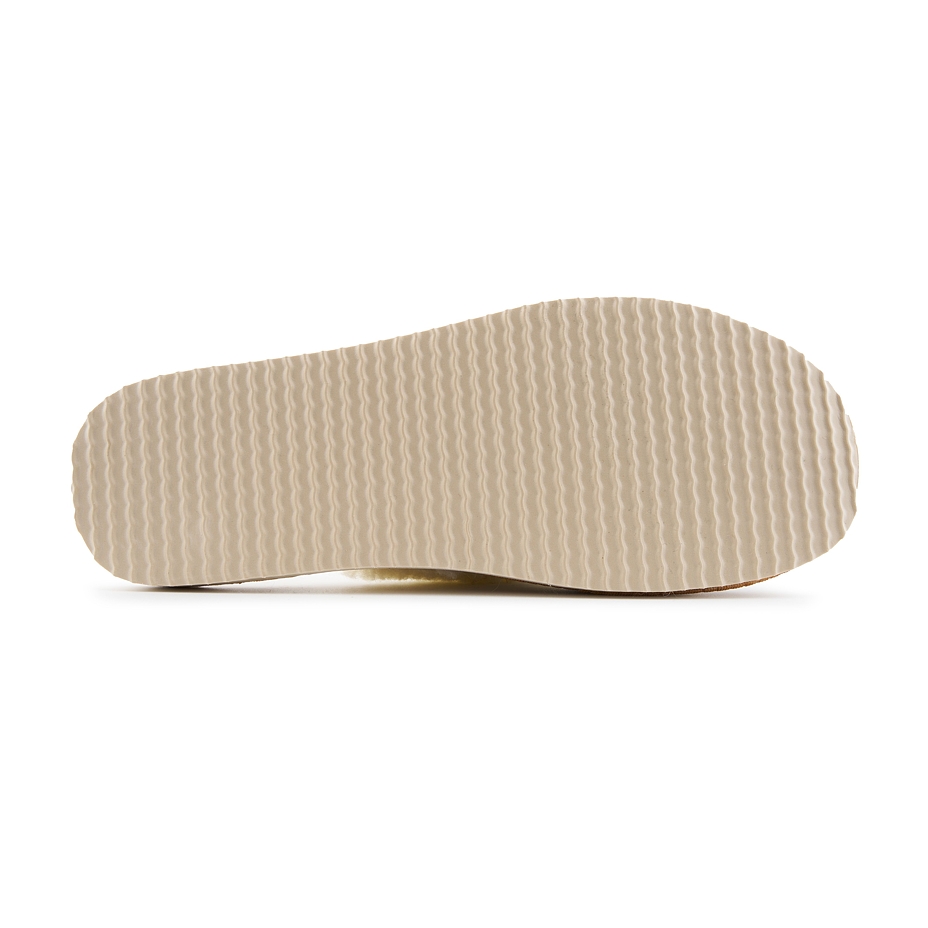 Women’s Linen Slippers with Sheep’s Wool Natural