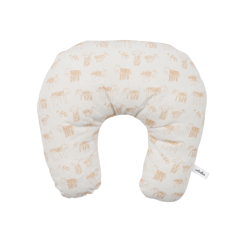 Illustrated Horseshoe Pillow Wool