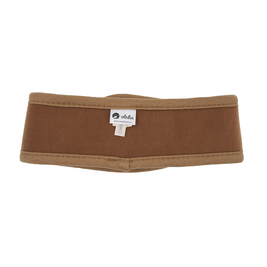 Merino wool neck warmer with camel wool brown