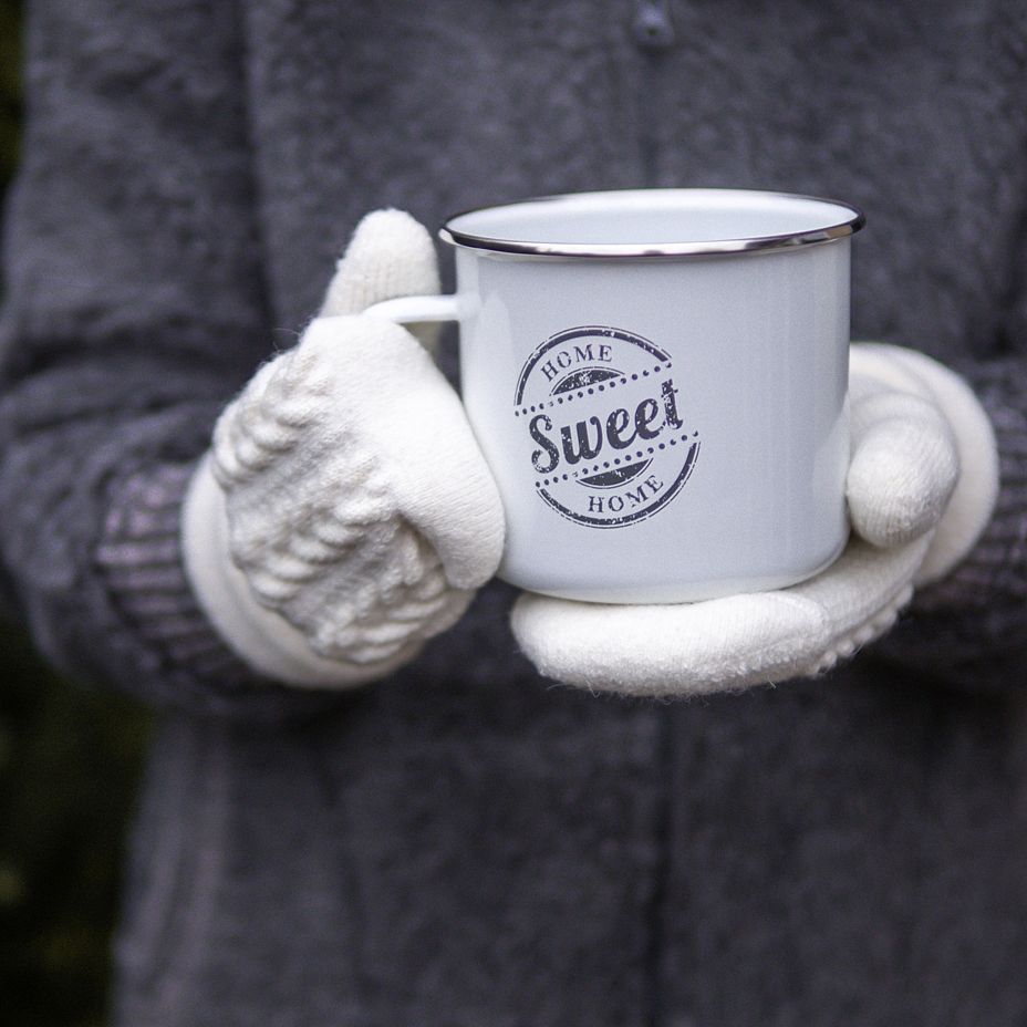 Traditional Wool Mittens White