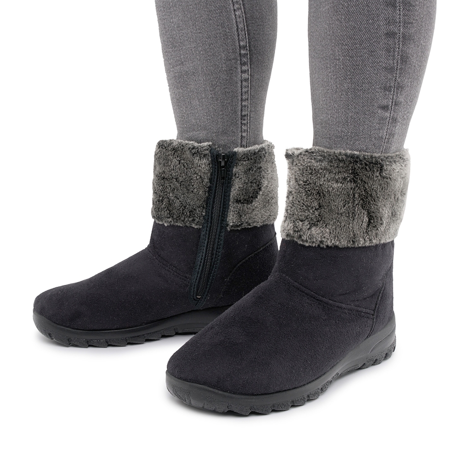 Anita Women's Sheepskin Winter Ankle Boots - Black