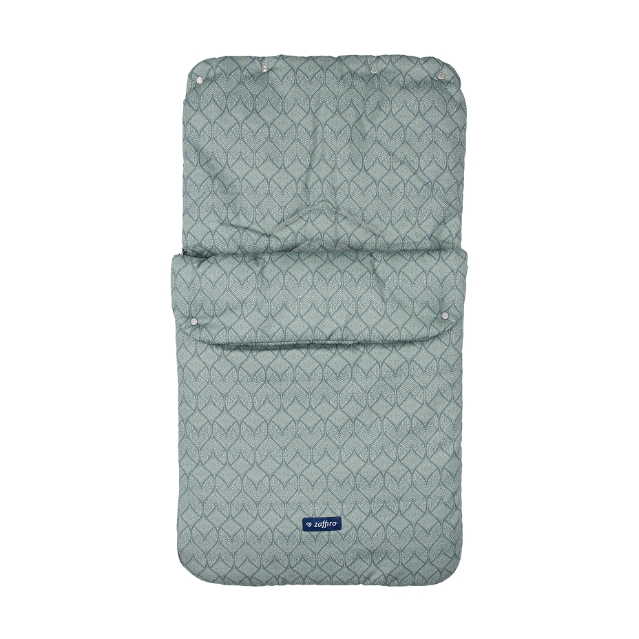 Baby cotton footmuff Vlnka green