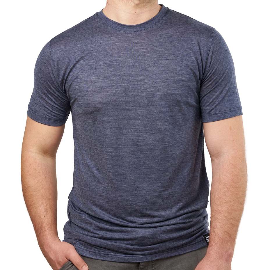 Men's Woolee T-shirt with combination of Merino wool and Tencel blue