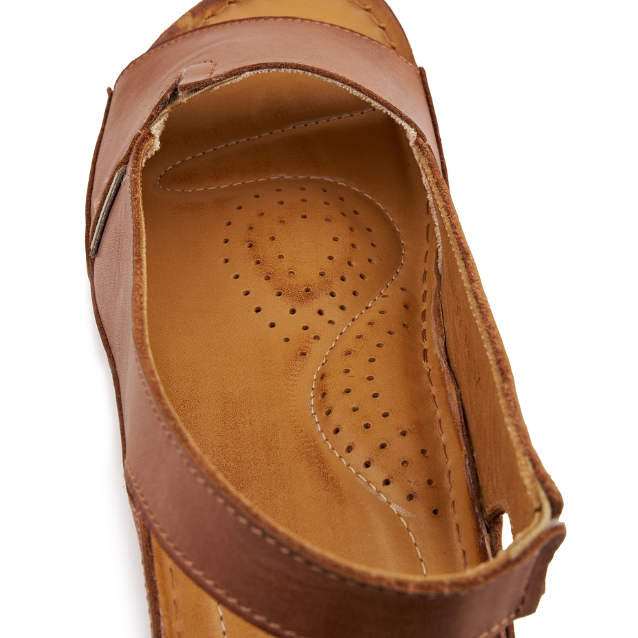 Women's orthopaedic leather sandals Vilma brown