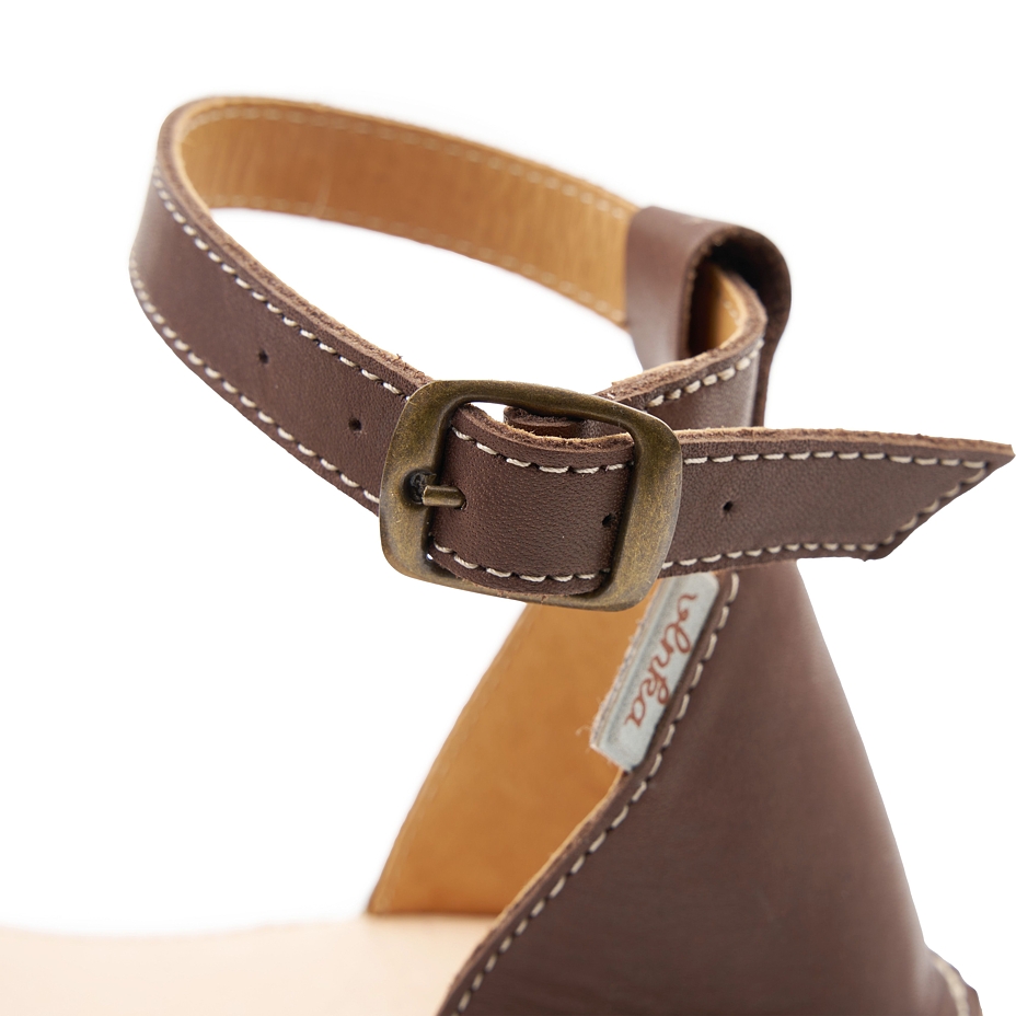 Women's barefoot leather sandals Zina brown