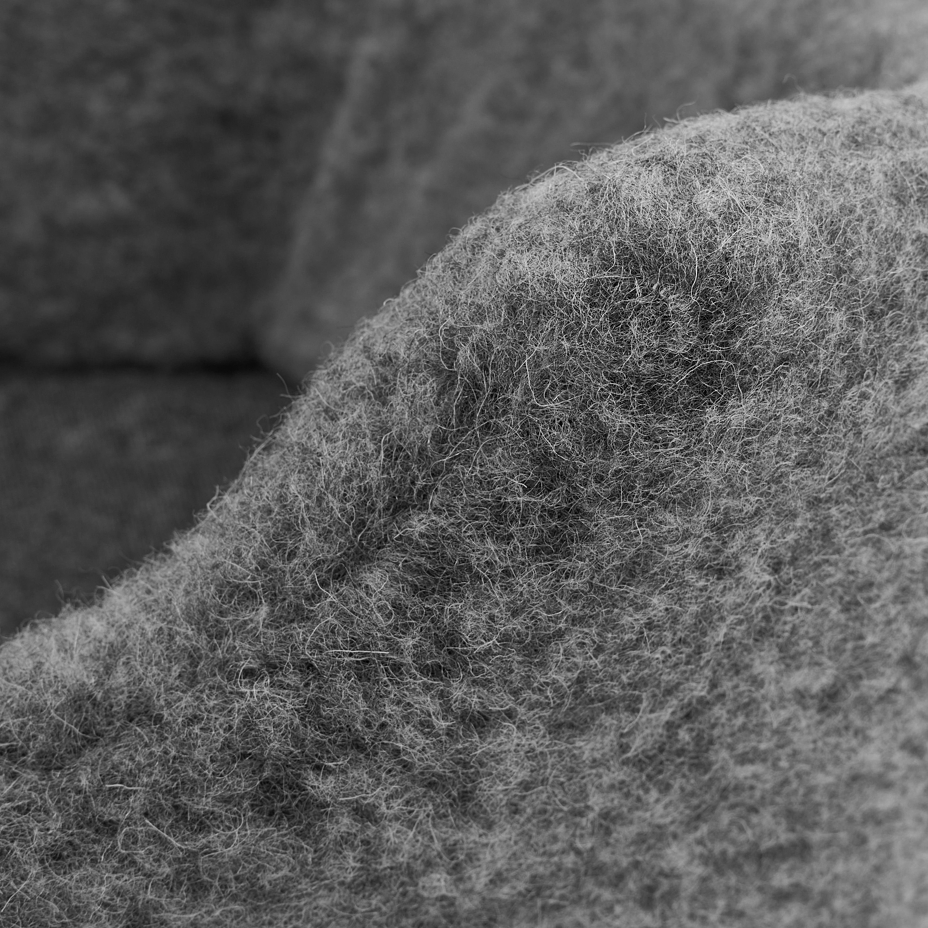 Wool pet bed with high edge dark grey